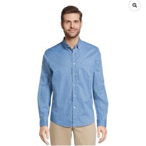 George Men's & Big Men's Long Sleeve Poplin Button-Up Shirt, Size 3XL